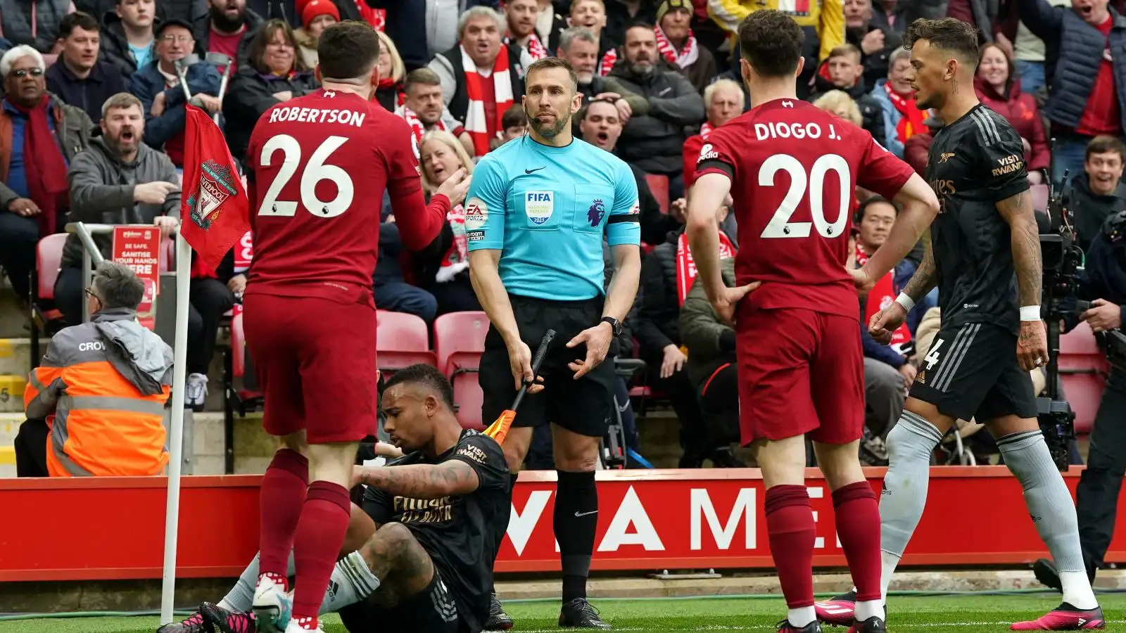 PGMOL to review linesman elbow on ‘big baby’ Andy Robertson during Liverpool 2-2 Arsenal