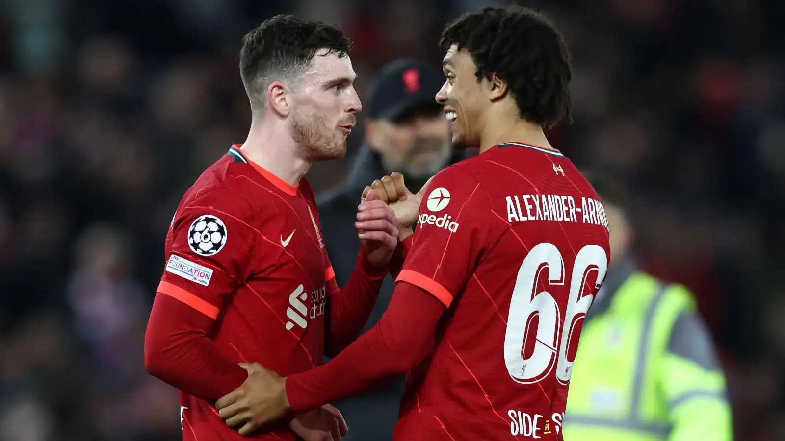 Robertson admits Liverpool team-mate TAA ‘not too happy’ after Neville praise